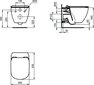 Seinale paigaldatav raamiga WC-pott Komplekti kuulub aeglaselt sulguva kaane ja varjatud süsteemiga Prosys 120M Ideal Standard Connect Air AquaBlade WC-pott, samuti valge tualettpoti nupp. hind ja info | WС-potid | kaup24.ee