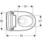 Nutikas seinale paigaldatav WC-pott Geberit AcuaClean Mera Classic Rimless TurboFlush bideefunktsiooni ja aeglaselt sulguva kaanega 146.201.11.1 hind ja info | WС-potid | kaup24.ee