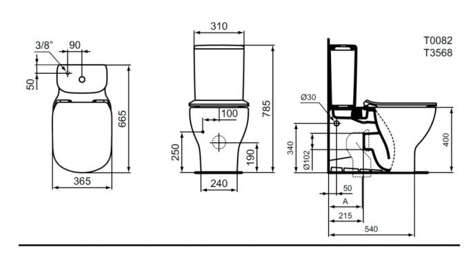 Ideal Standard TESI Aquablade® WC-pott põrandale, aeglaselt sulguva kaanega T008201/T356801/T352701 hind ja info | WС-potid | kaup24.ee