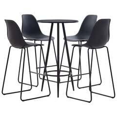 Комплект мебели для бара, 5 частей, черный цвет, пластик цена и информация | Комплекты мебели для столовой | kaup24.ee