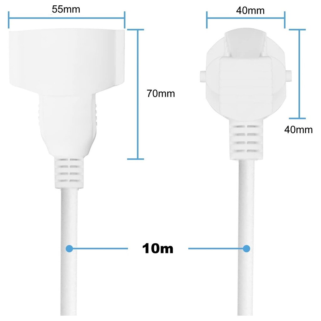 Pikendus 10m. hind ja info | Pikendusjuhtmed, kaablid | kaup24.ee