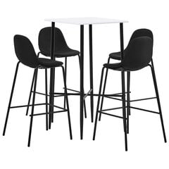 Комплект мебели для бара, 5 частей, черный цвет, ткань цена и информация | Комплекты мебели для столовой | kaup24.ee