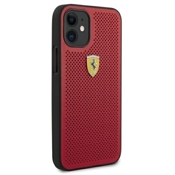 Telefoniümbris Ferrari On Tarck - Perforated, telefonile Apple iPhone 12 Mini, punane hind ja info | Telefoni kaaned, ümbrised | kaup24.ee