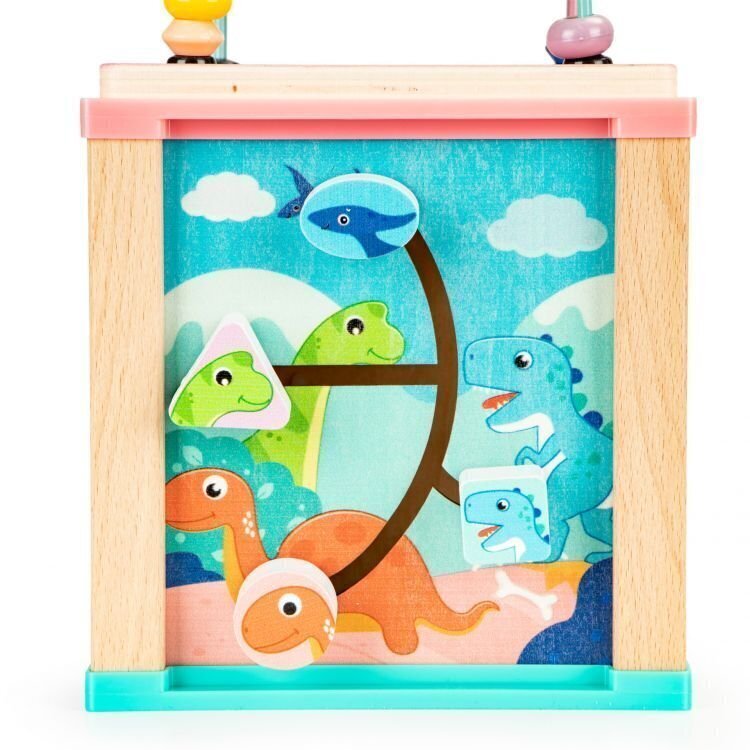 Puidust tegevuskuubik EcoToys Dino hind ja info | Imikute mänguasjad | kaup24.ee