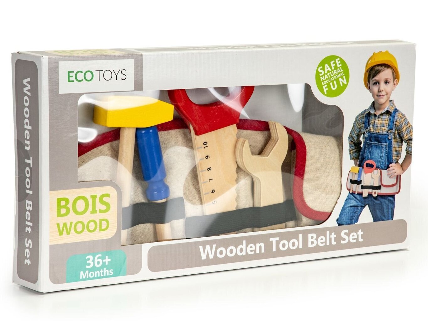 Puidust tööriistavöö EcoToys hind ja info | Poiste mänguasjad | kaup24.ee