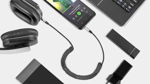 Провод Rebel Audio AUX 3.5 мм -> 3.5 мм, 1 м, черный цена и информация | Кабели и провода | kaup24.ee