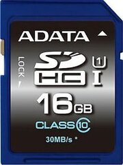 SD-карта ADATA 16GB SDHC UHS-I U1 (10 класс) цена и информация | Карты памяти для фотоаппаратов, камер | kaup24.ee