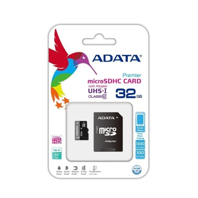 Mälukaart Adata 32GB microSDHC UHS-I U1 (klass 10) + SD Adapter цена и информация | Mobiiltelefonide mälukaardid | kaup24.ee