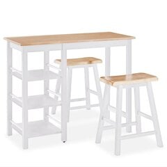 Комплект мебели для бара, 3 ч., деревянная панель (ДВП), белый цена и информация | Комплекты мебели для столовой | kaup24.ee
