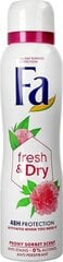 Дезодорант-спрей Fa Fresh & Dry Peony Sorbet, 150 мл цена и информация | Дезодоранты | kaup24.ee