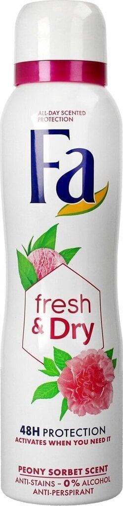 Pihustatav deodorant Fa Fresh & Dry Peony Sorbet, 150 ml hind ja info | Deodorandid | kaup24.ee