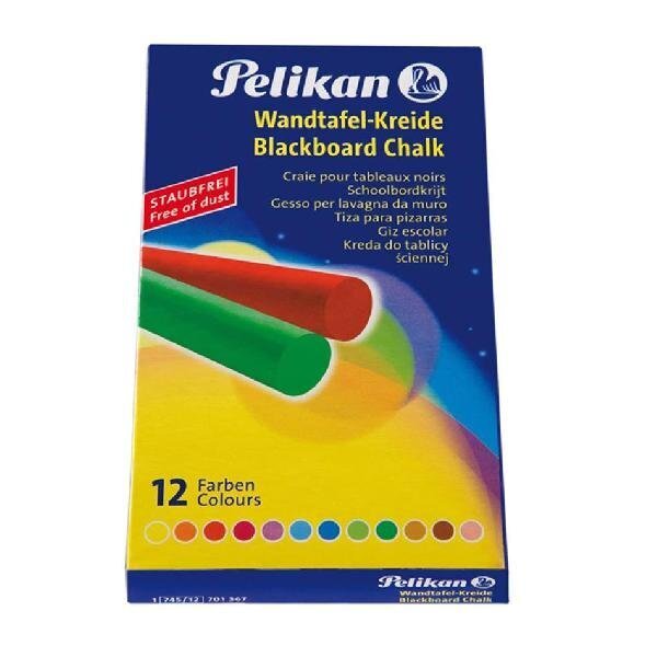 Tahvlikriit Pelikan, värviline, 12 tk цена и информация | Kunstitarbed, voolimise tarvikud | kaup24.ee