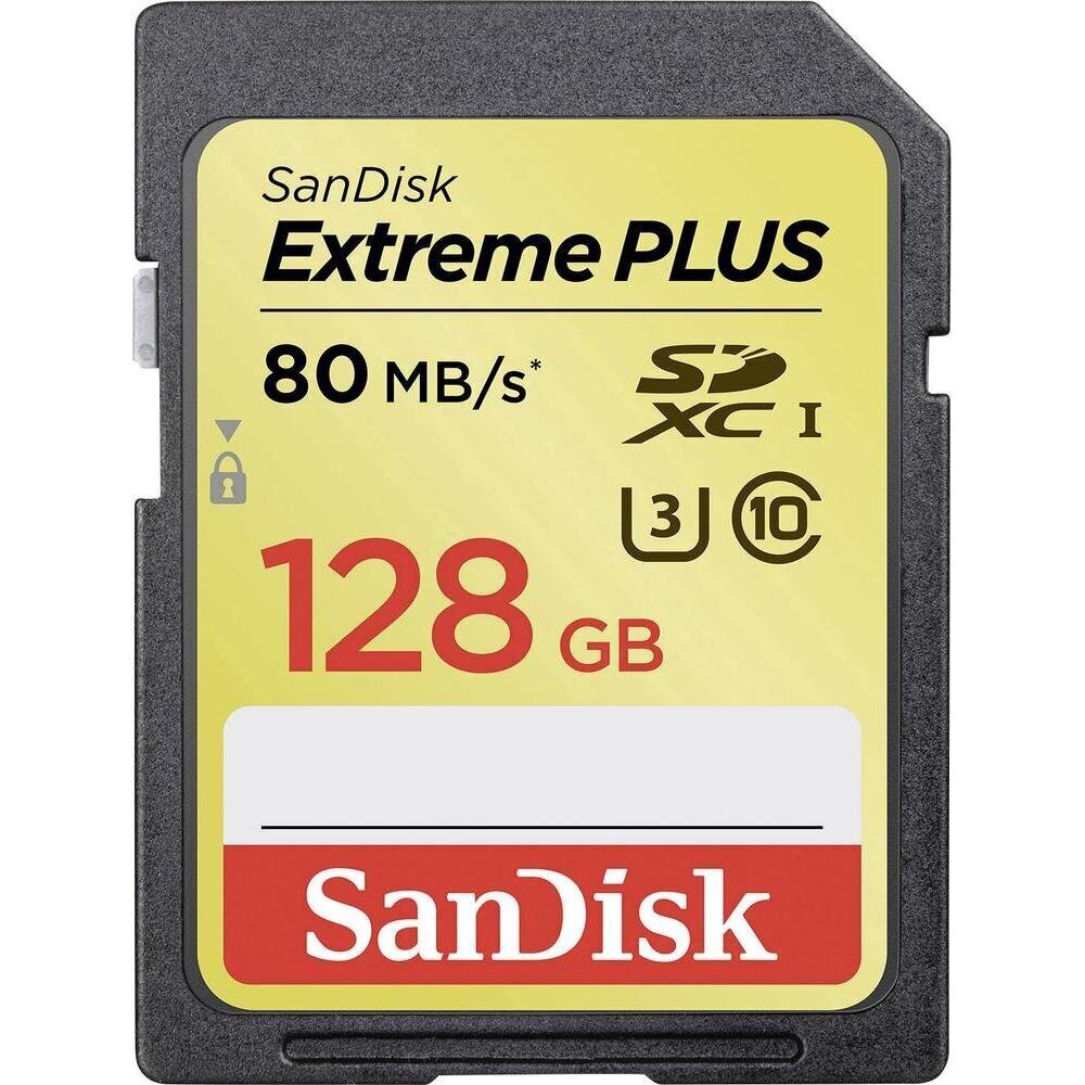 Mälukaart SanDisk Secure Digital Extreme Plus 128GB цена и информация | Fotoaparaatide mälukaardid | kaup24.ee