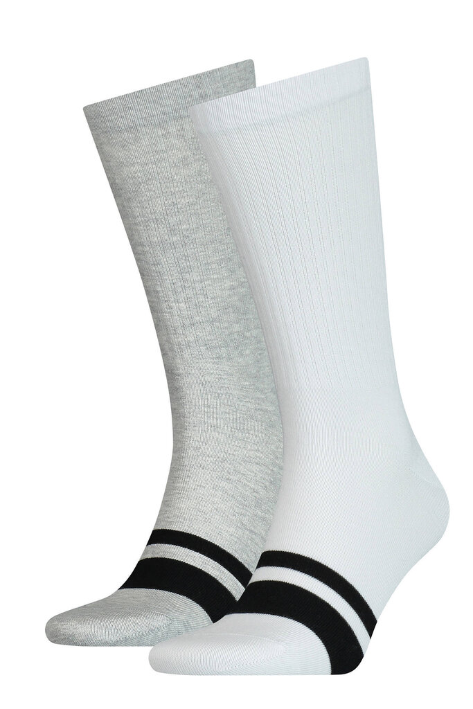 Meeste sokid Puma Seasonal Logo Sock 2-Pack, valged ja hallid цена и информация | Meeste sokid | kaup24.ee