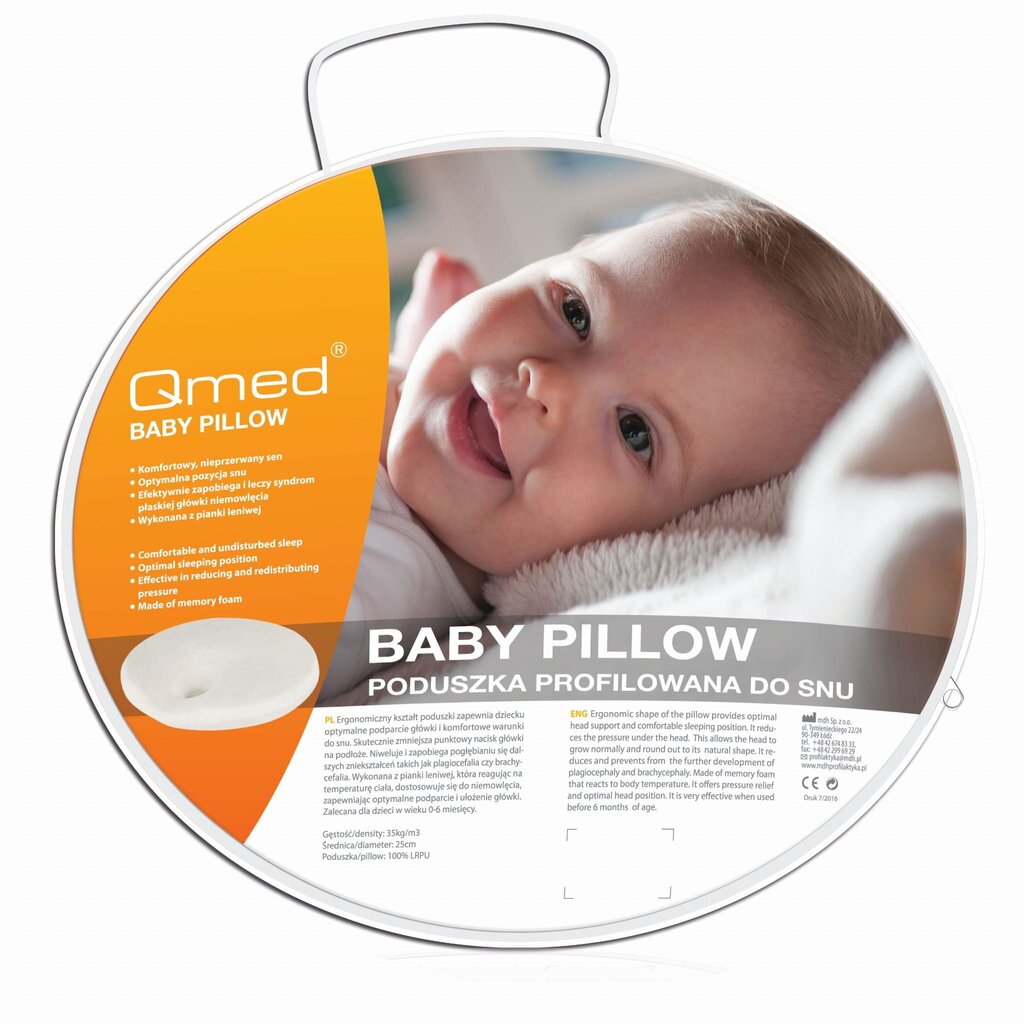 Ortopeediline padi vastsündinutele Qmed Baby Pillow цена и информация | Tervishoiutooted | kaup24.ee