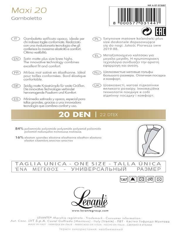 Õhukesed põlvikud laiadele säärtele Levante Super Maxi 20 DEN (Must, 2 paari) hind ja info | Naiste sokid | kaup24.ee