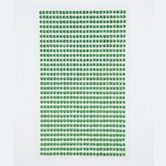 Самоклеющийся декоративный жемчуг 3 мм, 806 шт. светло-зеленый цена и информация | Аппликации, декорации, наклейки | kaup24.ee