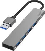 USB jagaja Hama 4 pesa USB 3.0 Ultra-Slim, 00200114 цена и информация | Адаптеры и USB-hub | kaup24.ee