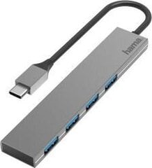 USB jagaja Hama USB-C 4 pesa USB 3.2 Ultra-Slim, 00200101 hind ja info | USB jagajad, adapterid | kaup24.ee