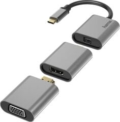 Adapteri komplekt 6 in 1 USB-C, Mini-DisplayPort, HDMI™, VGA Hama, 00200306 цена и информация | Адаптеры и USB-hub | kaup24.ee