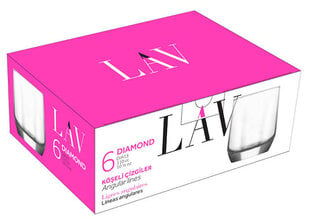 Lav стаканы для виски Diamond, 310 мл, 6 шт. цена и информация | Стаканы, фужеры, кувшины | kaup24.ee