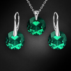 Серебряный комплект «Марианна (Emerald)» с кристаллами Swarovski™ цена и информация | Наборы украшений | kaup24.ee