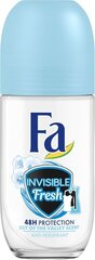 Rulldeodorant Fa Invisible Fresh, 50 ml цена и информация | Дезодоранты | kaup24.ee