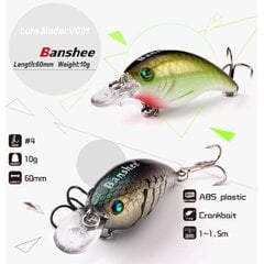 Vobler Banshee Crankbait Bass 60mm 10g VC01 Murky Perch,ujuv hind ja info | Landid, voblerid | kaup24.ee