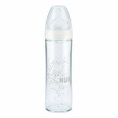 Стеклянная бутылочка с силиконовой пустышкой NUK First Choice + NEW CLASSIC, 240 мл, 0-6 месяцев цена и информация | Бутылочки и аксессуары | kaup24.ee