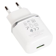 Зарядное устройство Hoco N3 USB / 18W / 3A / Quick Charge 3.0, белое цена и информация | Зарядные устройства для телефонов | kaup24.ee