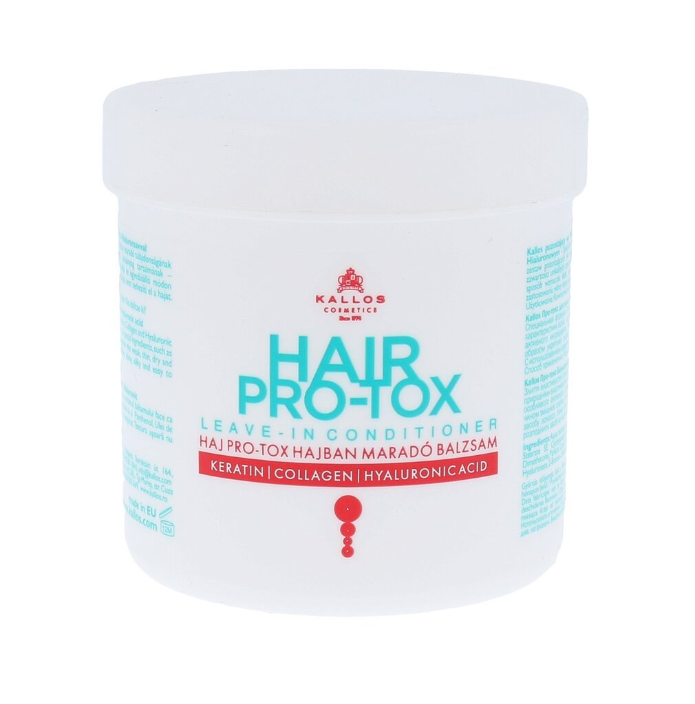 Taaselustav palsam kuivadele juustele Kallos Hair Botox Leave-In 250 ml hind ja info | Juuksepalsamid | kaup24.ee