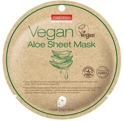 Vegan lehtmask aaloega Purederm Aloe 23g hind ja info | Näomaskid, silmamaskid | kaup24.ee