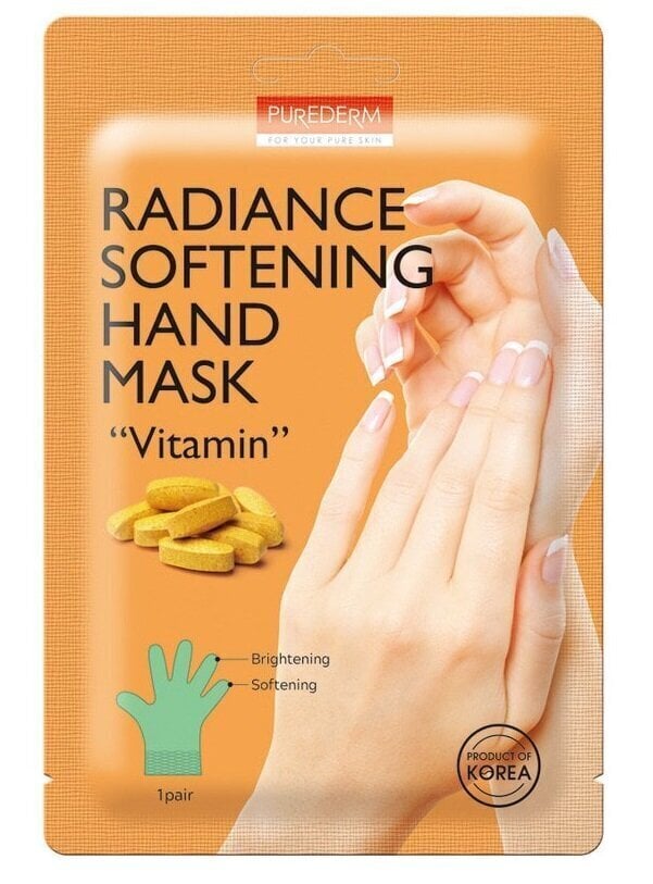 Pehmendav kätemask Purederm Radiance Vitamin, 1 paar hind ja info | Kehakreemid, losjoonid | kaup24.ee