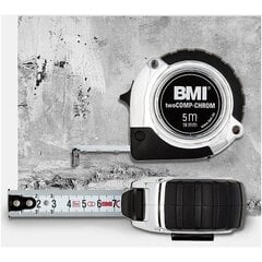 Рулетка BMI twoCOMP Chrom (5 м), SB упаковка цена и информация | Механические инструменты | kaup24.ee