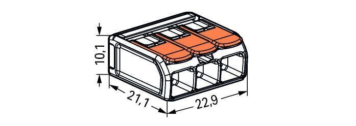 Klemm Wago 3 x 0,5-6 mm²/450 V, 30 tk hind ja info | Tekstiilkaablid ja elektriklemmid | kaup24.ee