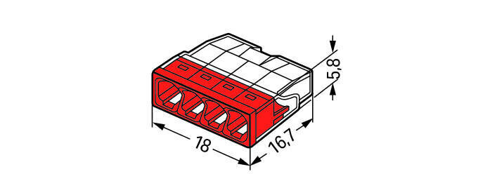 Wago klemm 5x0,5-2,5 mm² 24A / 400V, 1 tk цена и информация | Tekstiilkaablid ja elektriklemmid | kaup24.ee