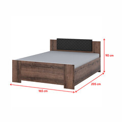 Кровать Selsey Rinker 160x200см, темно-коричневая/черная цена и информация | Кровати | kaup24.ee