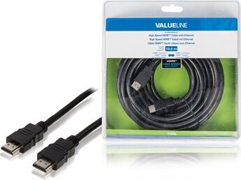 Valueline VLVB34000B100 HDMI A otsik - otsik 1.4, 10 m hind ja info | Kaablid ja juhtmed | kaup24.ee