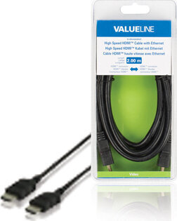 Valueline VLVB34000B20 HDMI A otsik - otsik 1.4, 2 m hind ja info | Kaablid ja juhtmed | kaup24.ee