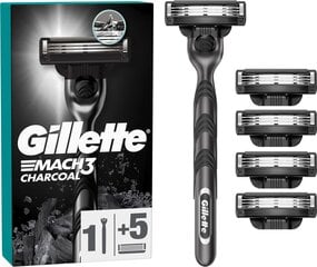 Raseerimispead Gillette Mach3 Charcoal 5 tk. + vars цена и информация | Косметика и средства для бритья | kaup24.ee