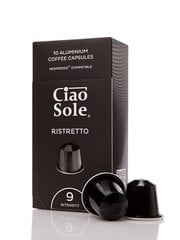 Kohvikapslid Ciao Sole "Ristretto", 10 tk Nespresso® kohvimasinale hind ja info | Kohv, kakao | kaup24.ee
