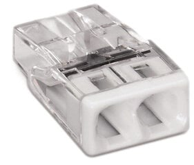 WAGO klemm 2x2,5mm² 25tk karbis 24A valge hind ja info | Tekstiilkaablid ja elektriklemmid | kaup24.ee