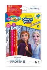 Цветные карандаши с точилкой Colorino Disney Frozen II, треугольные, 12 шт./13 цветов цена и информация | Принадлежности для рисования, лепки | kaup24.ee