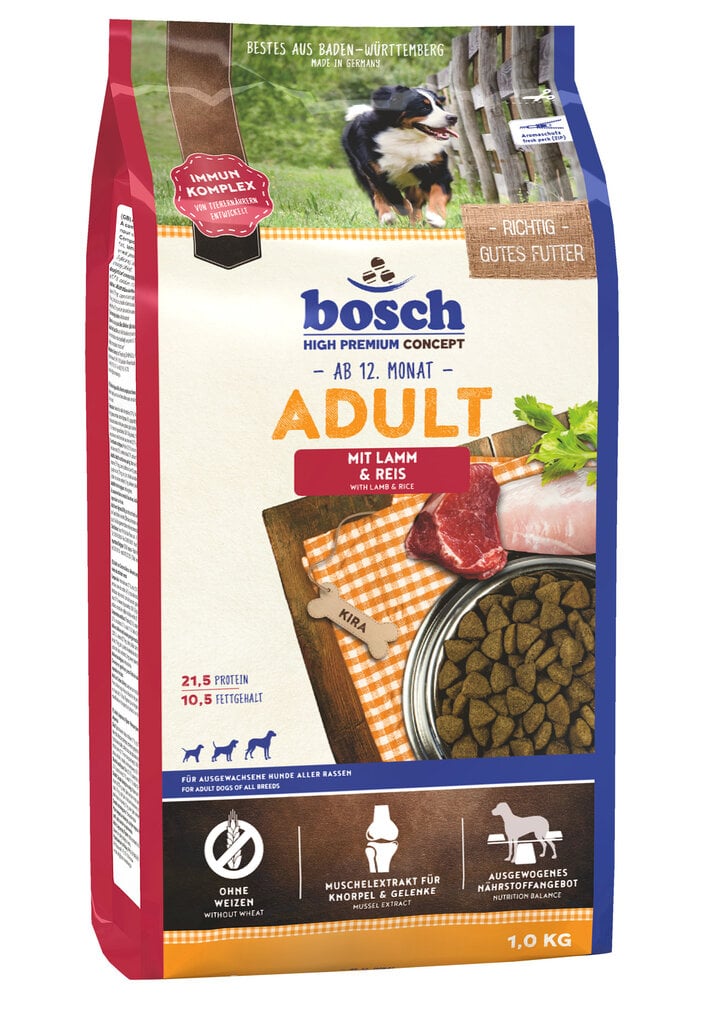 bosch Adult Lamb & Rice (High Premium) 1kg hind ja info | Kuivtoit koertele | kaup24.ee