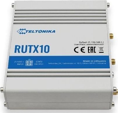 Teltonika tööstusruuter RUTX10 802.11ac, 867 Mbit hind ja info | Ruuterid | kaup24.ee