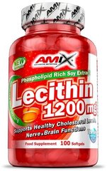 Letsitiin 1200 mg, 100 geelkapslit hind ja info | Vitamiinid, toidulisandid, preparaadid tervise heaoluks | kaup24.ee