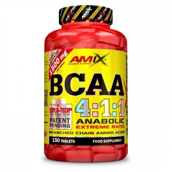 Toidulisand AmixPro® BCAA 4: 1: 1, 150 tabletti hind ja info | Vitamiinid, toidulisandid, preparaadid tervise heaoluks | kaup24.ee