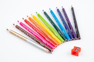 Värvilised pliiatsid koos teritajaga Colorino Junior Minnie Jumbo, 12 tk. /13 värvi hind ja info | Kunstitarbed, voolimise tarvikud | kaup24.ee