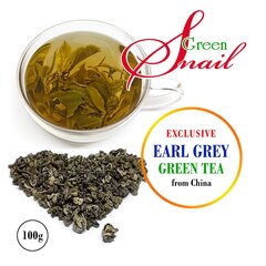 Exclusive Earl Grey Green tea „Green Snail” - Elite Hiina roheline tee "Roheline tigu" bergamotiga, 100g hind ja info | Tee | kaup24.ee