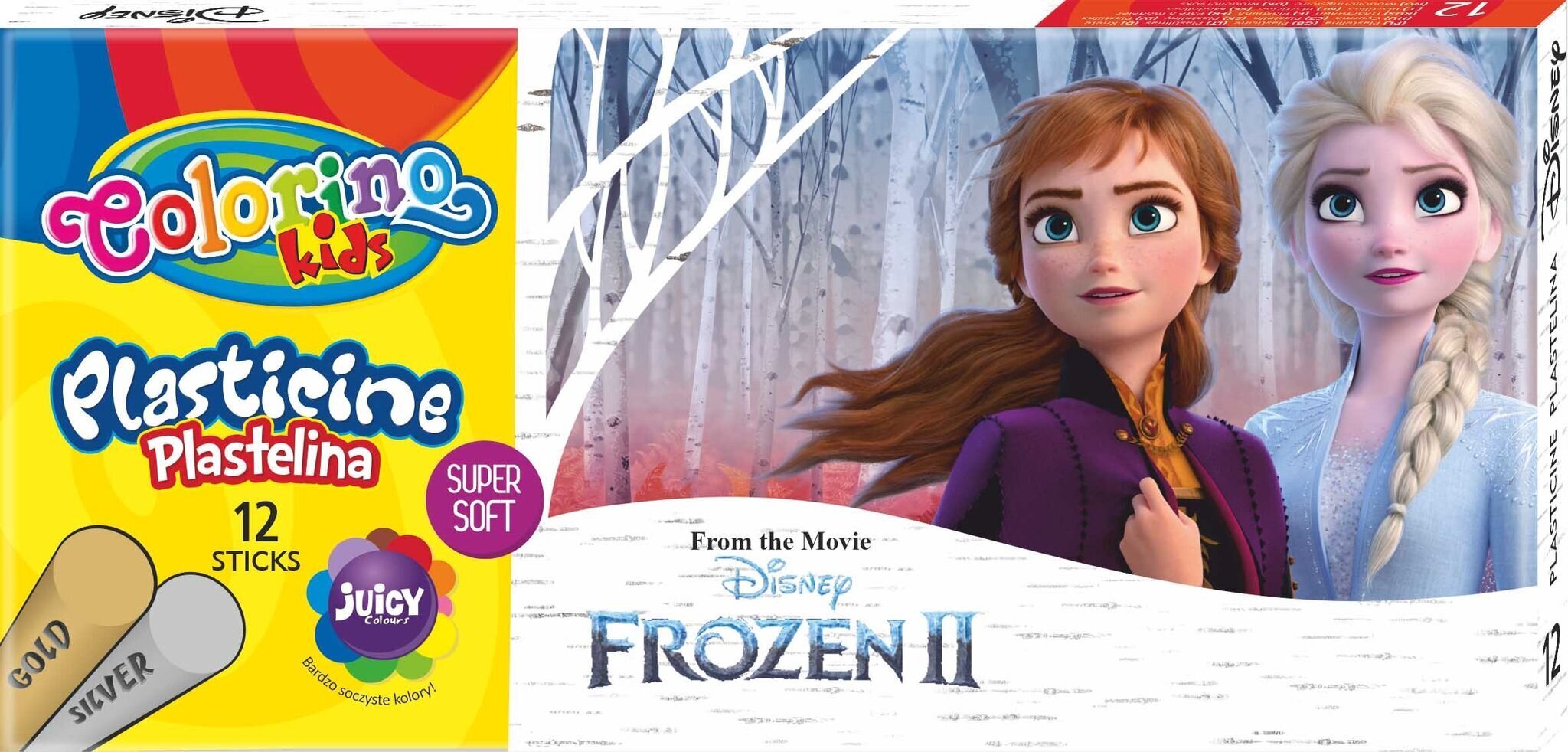 Plastiliin Colorino Disney Frozen II, 12 värvi (hõbedane ja kuldne) цена и информация | Kunstitarbed, voolimise tarvikud | kaup24.ee